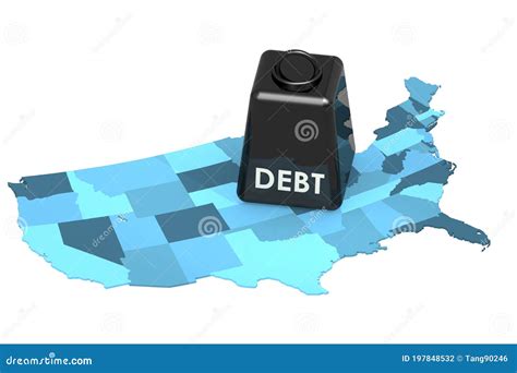 united states national debt or budget deficit financial crisis concept stock illustration