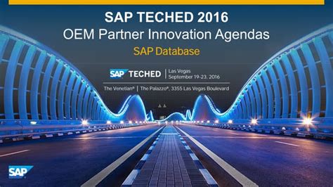 Sap Teched Las Vegas 2016 Oem Partners Database Agenda