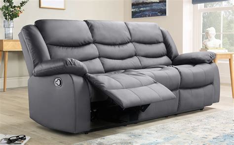 It's possible you'll found another gray sectional sofa with recliner better design ideas. Sorrento Grey Leather 3 Seater Recliner Sofa | Furniture ...