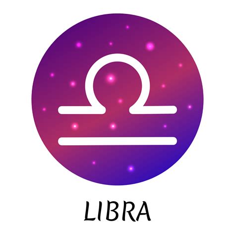 Zodiac Sign Libra Isolated Vector Icon Zodiac Symbol With Starry