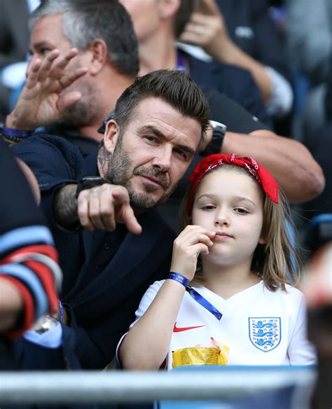 David Beckham And Daughter Harper Attend Womens World Cup Photos