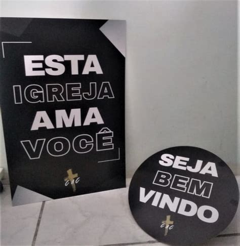 Kit 2 Placas De Boas Vindas Personalizadas Para Igreja Elo7