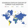 Sovereign states by century of current flag adoption - Vivid Maps