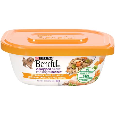 Our delicious beneful dog food recipe with real chicken provides 100 percent complete and balanced nutrition for puppies and contains dha to help support brain and vision development. Beneful Chopped Blends Wet Dog Food, Chicken, Carrots ...