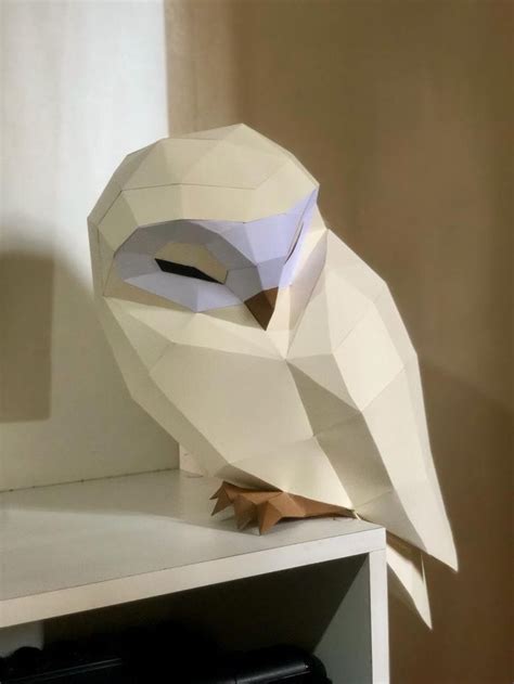 Coruja Feito De Papel Com Arte Do Papercraft Origami Low Poly Owl