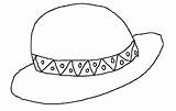 Sunhat Coloring Hat Summer Template Templates sketch template