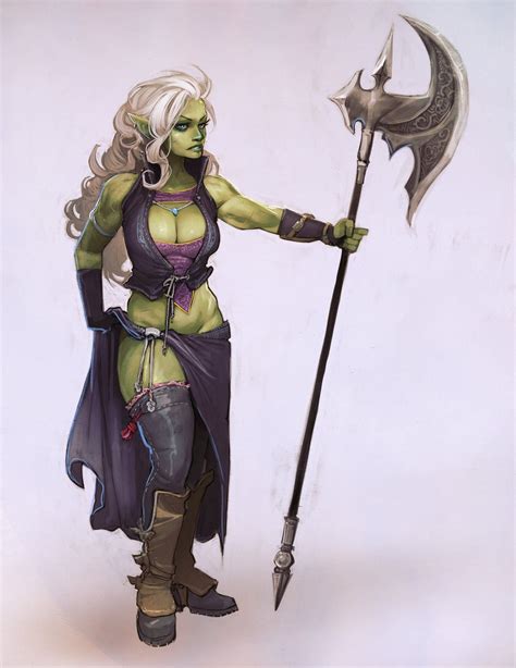 Pin By Drakli On Fey Female Orc Concept Art Characters Dungeons And Dragons Characters