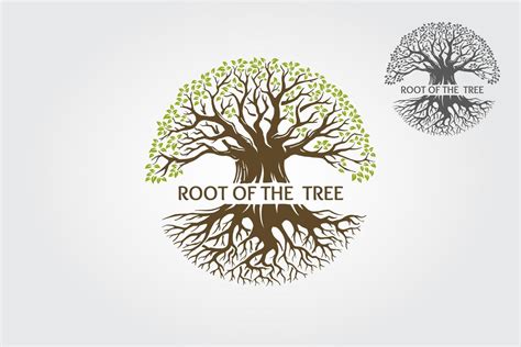 Root Of The Tree Vector Logo Template This Logo Depicts A Tree Whose