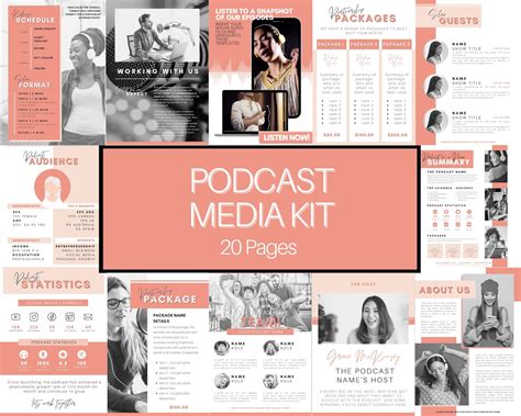 Podcast Media Kit Template Editable Canva Press Kit Business Etsy