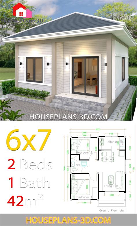 View the clever design solutions that save on at wilson homes we have a number of two bedroom home designs, each of which encompass our our two bedroom home designs are ideal for smaller or narrow lots, our two bedroom house. Simple House Plans 6x7 with 2 bedrooms Hip Roof - House ...