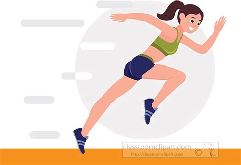 Track And Field Clipart Tall Girl Athlete Running Race Clipart