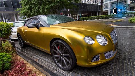 Gold Wrapped Bentley Continental Gt Convertible Youtube