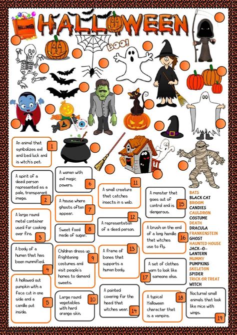Halloween Definitions Worksheet Halloween Worksheets Halloween