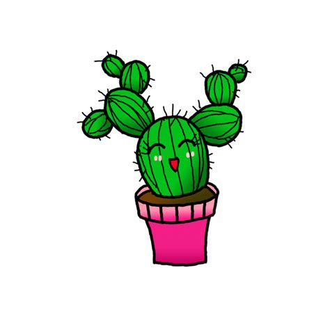 How To Draw A Cute Cactus Step By Step Easy Drawing Guides Drawing
