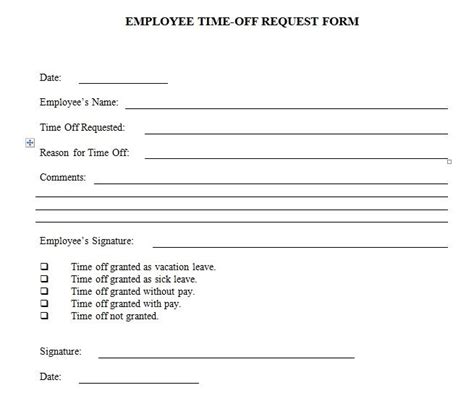 Employee Time Off Request Form Template Excel And Word Artofit
