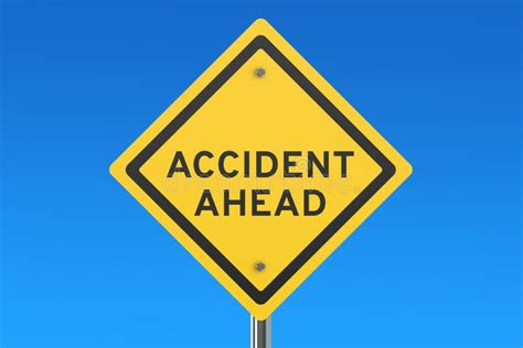 Accident Ahead Road Sign Stock Illustration Illustration Of Text