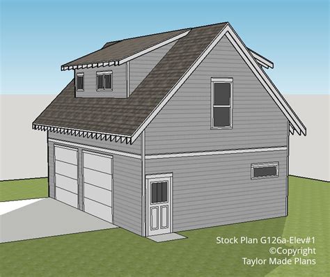 G126a 1 12 Story Two Car Garage With Apartment Taylor Made Plans