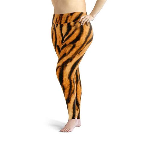 Tiger Skin Plus Size Leggings Action Curves
