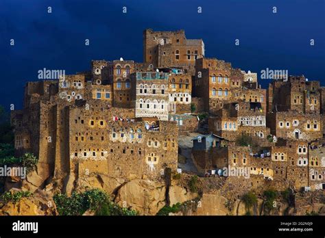 Yemen Djebel Haraz Al Hajjarah Village Stock Photo Alamy