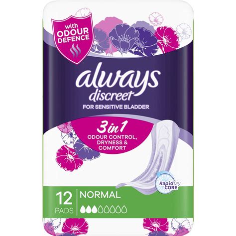 Always Discreet Incontinence Pads Normal 12 Pack Woolworths