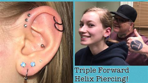 Triple Forward Helix Piercing Youtube