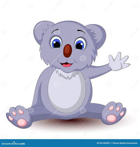 Koala Cartoon Waving Hand Stock Illustration Illustration Of Cheerful