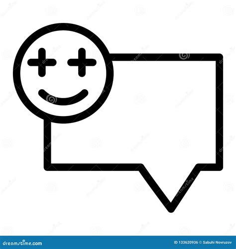 Bubble Message Chat With Smile Emoji Line Icon Speech Bubble And