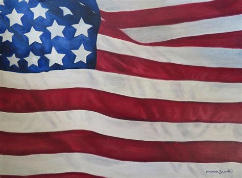 Us Flag Painting By Genevieve Bascetta Pixels
