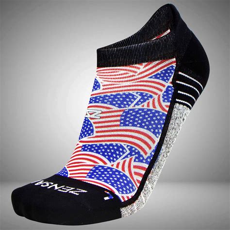 American Flag No Show Patriotic Usa Running Socks Zensah