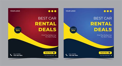Best Car Rental Deals social media, car rent social media post and