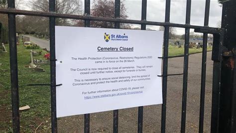 Cemeteries Shut During Covid 19 Emergency St Albans City And District