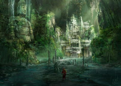 Pin By Gregory Kne On World Building Fantasy Landscape Jungle Temple