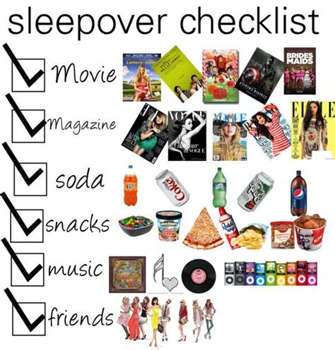 Sleepover Checklist Polyvore Fun Sleepover Ideas Sleepover