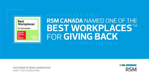 Rsm Canada Named On 2022 List Of Best Workplaces For Giving Back