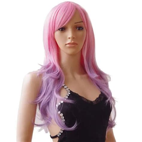 Buy S Noilite Long Cosplay Wavy Wig Ombre Purple Blue Pink Grey Red Heat