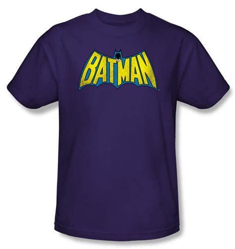 Batman T Shirt Classic Batman Logo Adult Purple Tee Batman T Shirts