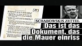 Schabowskis Zettel - Die Nacht als die Berliner Mauer fiel - YouTube