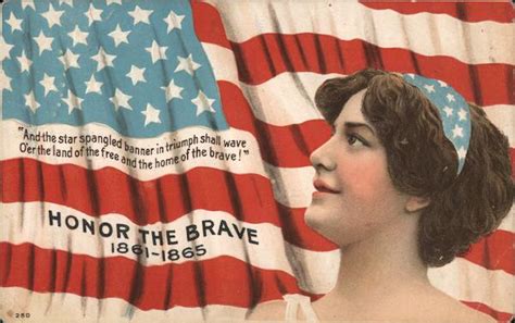 American Flag Honor The Brave Patriotic Postcard