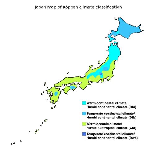 Le Japon Carte Climatique Climat De La Carte Du Japon Asie De Lest