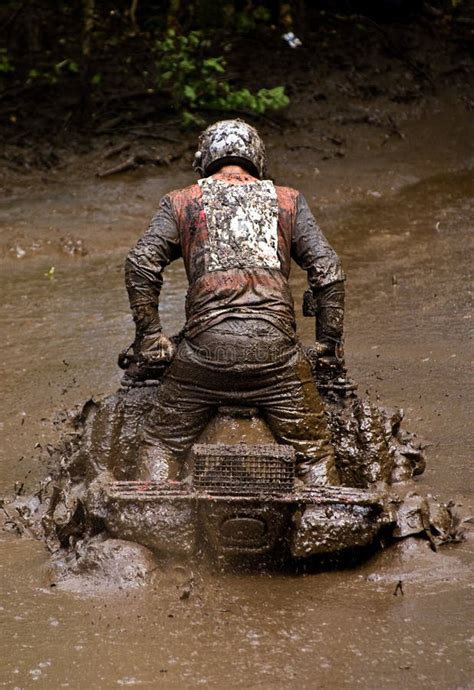 Atv In The Mud Stock Photo Image Of Down Rider Four 6690786