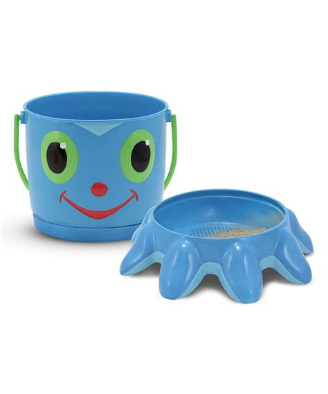 Melissa And Doug Blue Flex Octopus Pail And Sifter Beach Toys Pail