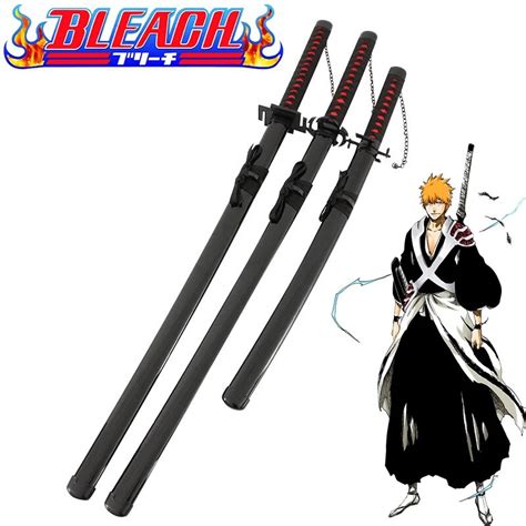 ~bleach Swords Weapon Kurosaki Ichigo Zangetsu Wooden Katana Anime Periphery Weapons Model Samur