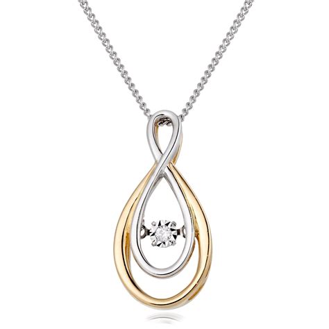 Dance 9ct Yellow and White Gold Diamond Pendant | 0132587