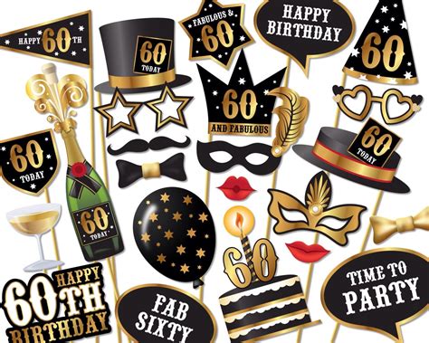 Free Printable 60th Birthday Photo Booth Props
