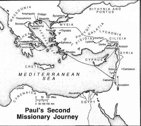 A consideration of paul's second journey and its lessons for us. paul missionary journeys coloring page | Below is a map of ...
