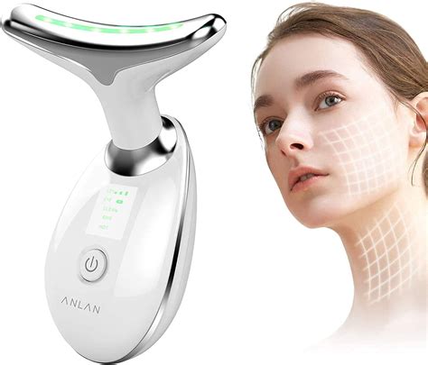 Anlan Masajeador Facial Cuello Antiarrugas Dispositivo De Belleza Con Calor Luz Led Ems Lifting