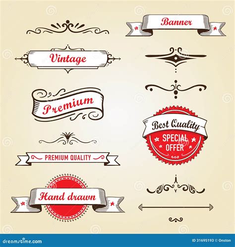 Set Of Retro Banners And Labels Stock Vector Illustration Of Offer