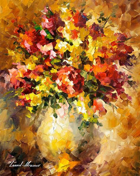 Flowers Of Illousions Palette Knife Oil Painting On Canvas By Leonid