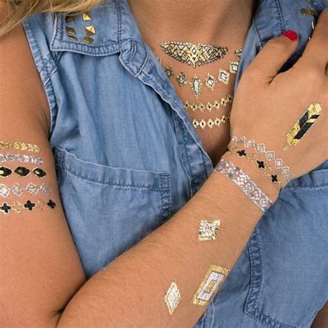 gold foil temporary body tattoos ~ art craft projects