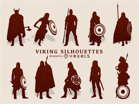 Vikings Silhouette Set Vector Download
